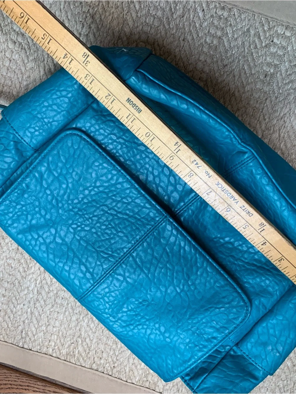 thirty-one jewel Teal Blue Textured Leather Shoulder Bag